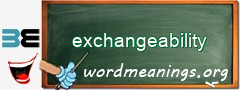 WordMeaning blackboard for exchangeability